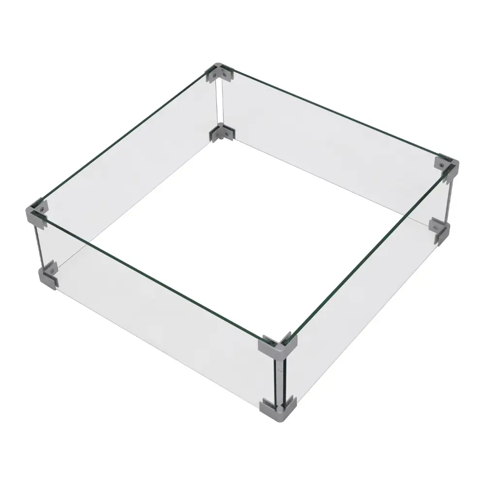 Ashton Fire Pit Tempered Clear Glass Wind Screen by EnvelorHome