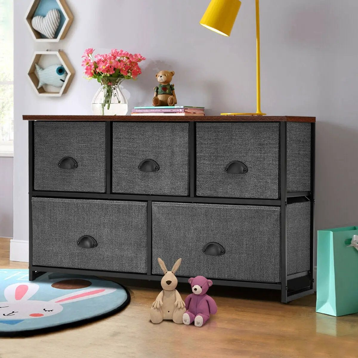 Wood Dresser Storage Unit Side Table Display Organizer, photo 2 of 9