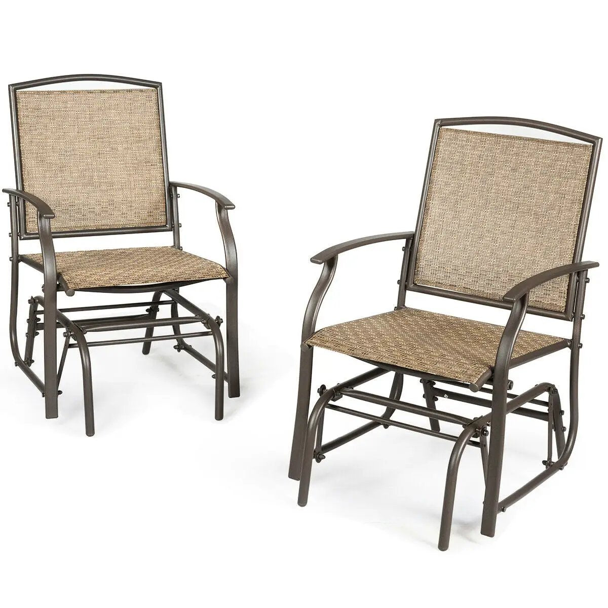 2 Pieces Patio Swing Single Glider Chair Rocking Seating by DirectDeals
