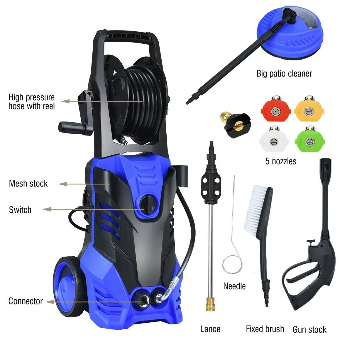 3000 PSI Electric High Pressure Washer With Patio Cleaner, photo 7 of 9