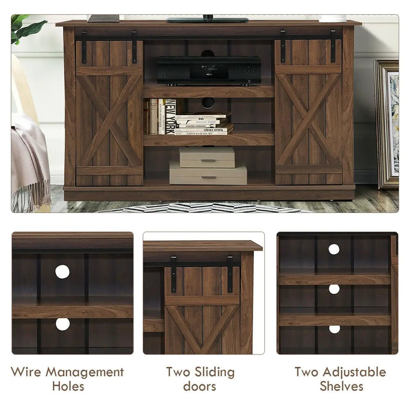 Sliding Barn TV Stand Console Table by DirectDeals