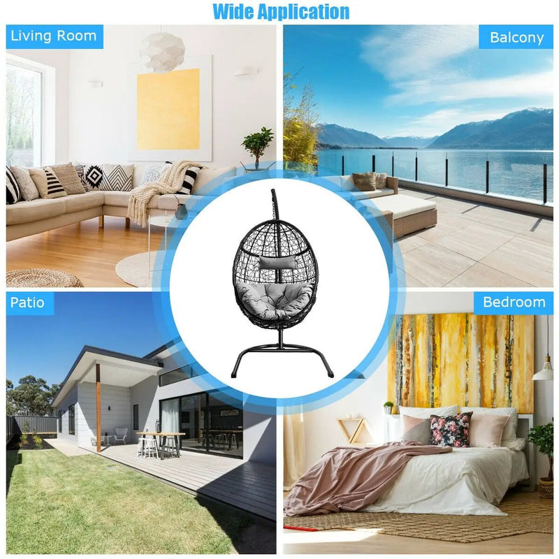 Hanging Cushioned Hammock Chair with Stand by DirectDeals
