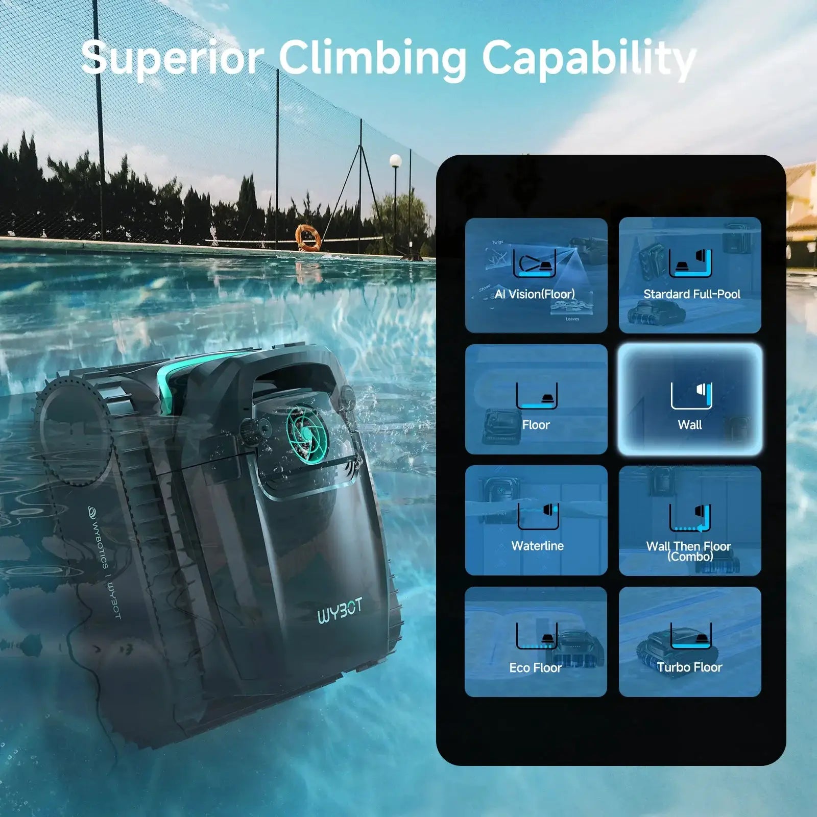 WYBOT M2 Vision Tech High-End Cordless Robotic Pool Cleaner by WYBOT