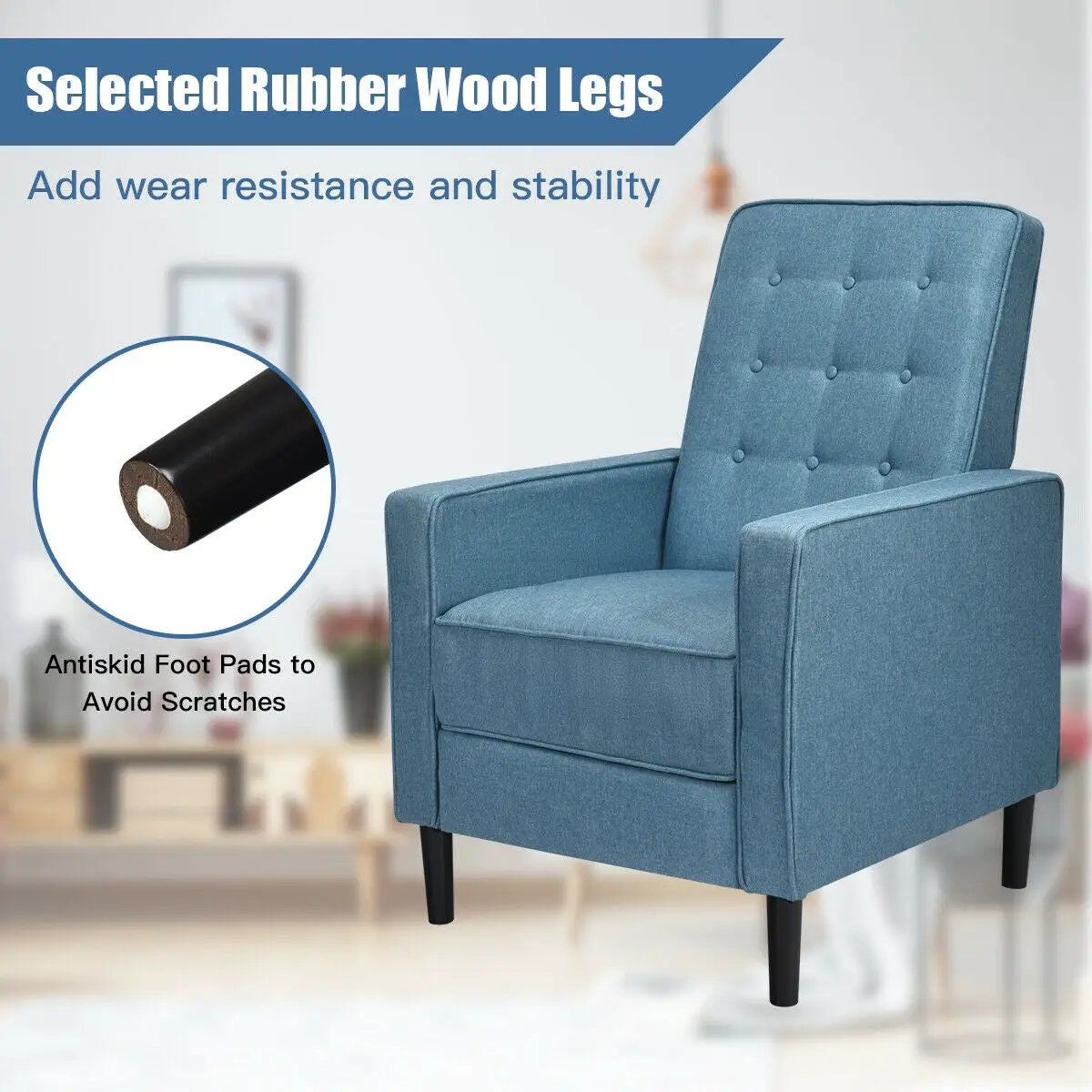 Mid-Century Push Back Recliner Chair by DirectDeals