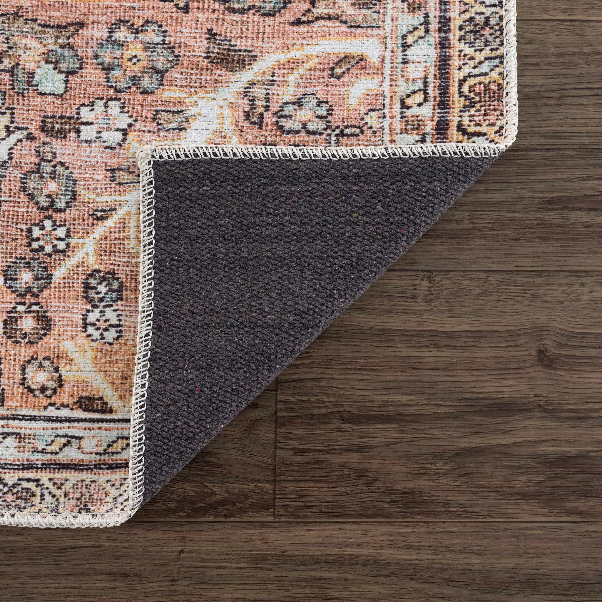 Urpi Rose & Brown Washable Area Rug by Hauteloom