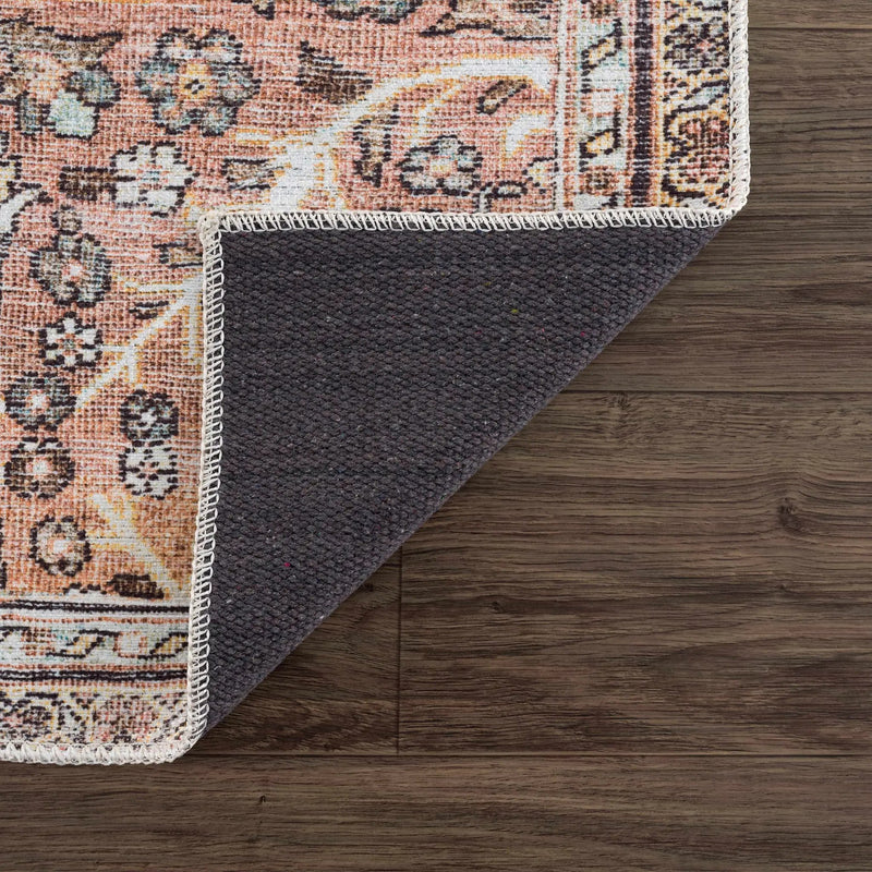 Urpi Rose & Brown Washable Area Rug by Hauteloom