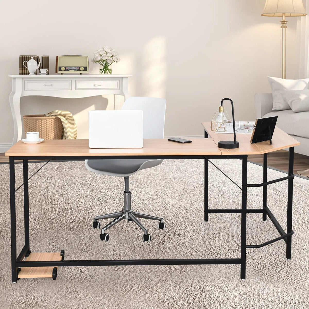 L Shaped Desk Corner Computer Desk PC Laptop Gaming Table Workstation, photo 19 of 24