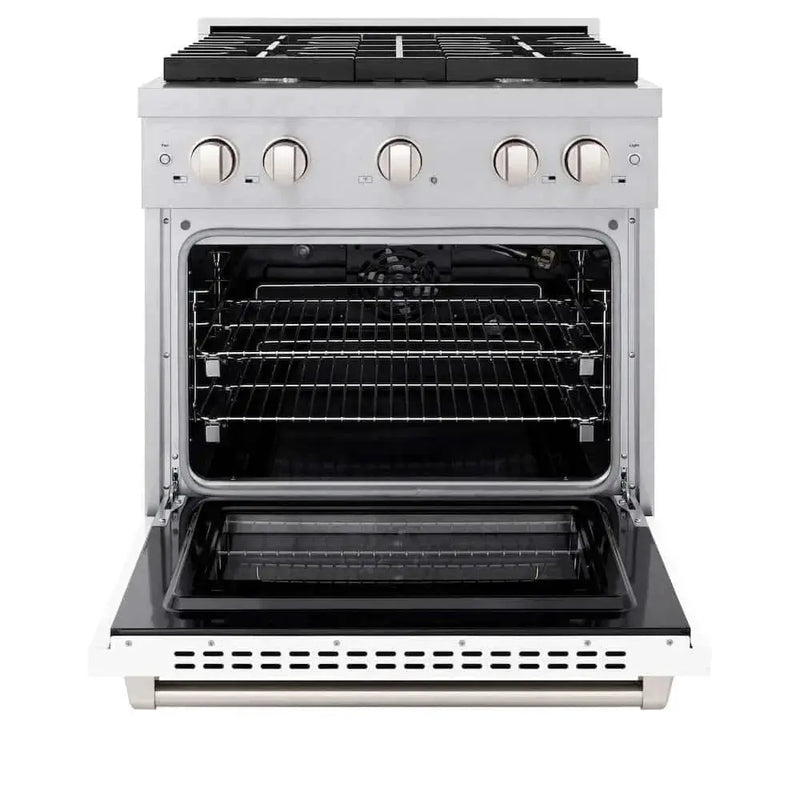 ZLINE 30"Gas Range, Convection Gas Oven , DuraSnow® White Matte, SGRS-WM-30 by Farmhouse Kitchen and Bath