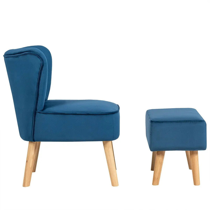 Modern Accent Chair Ottoman Set with Footstool by DirectDeals