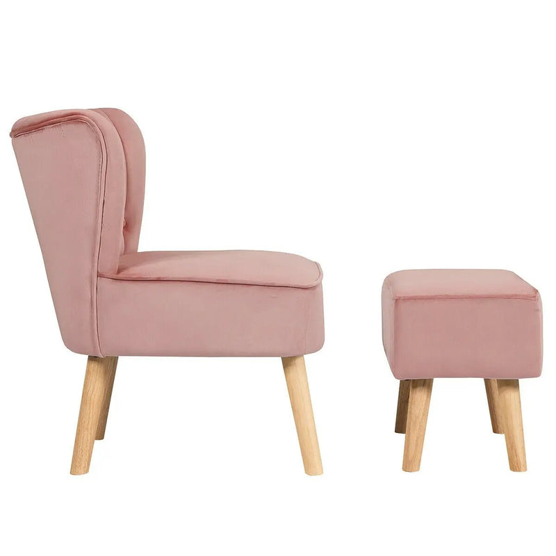 Modern Accent Chair Ottoman Set with Footstool by DirectDeals