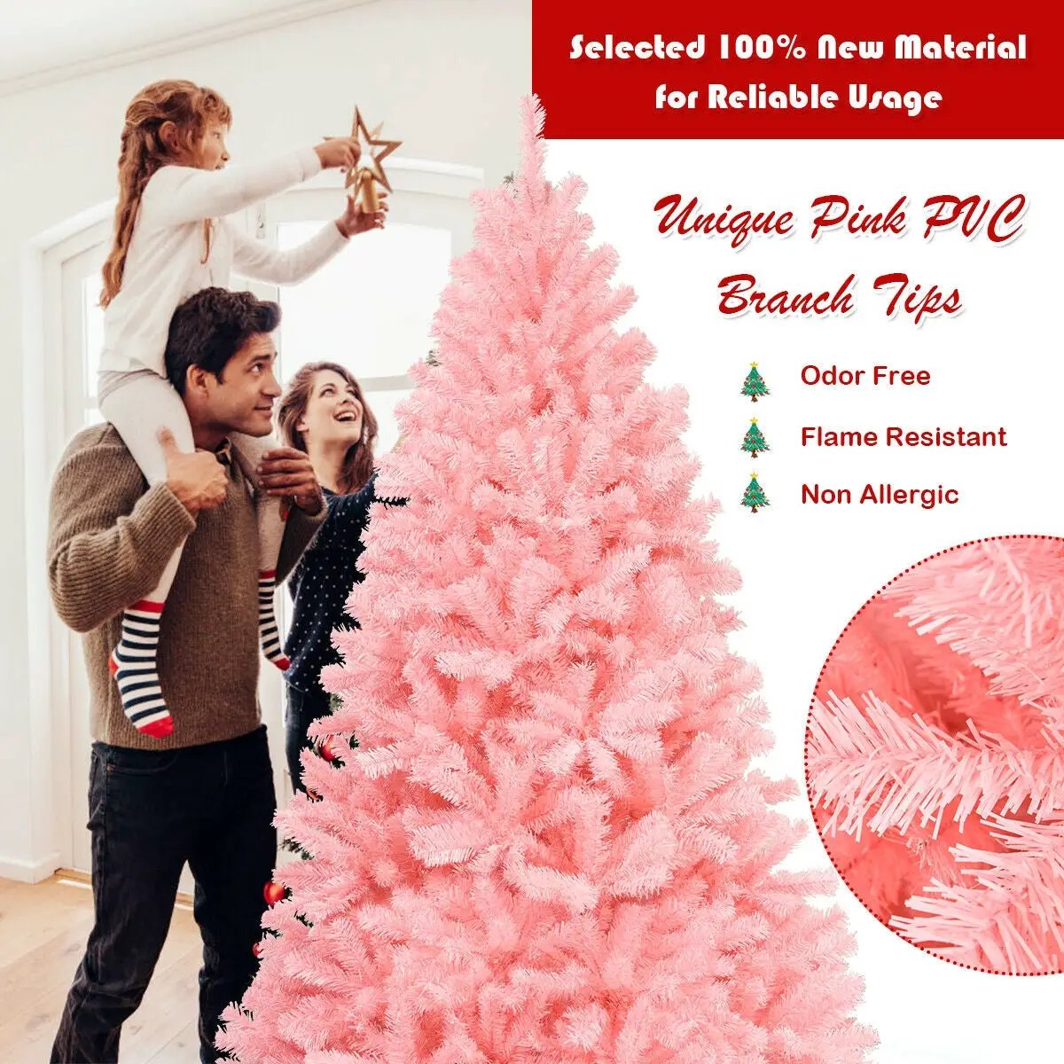 7.5 Feet Hinged Artificial Christmas Tree Full Fir Tree by DirectDeals