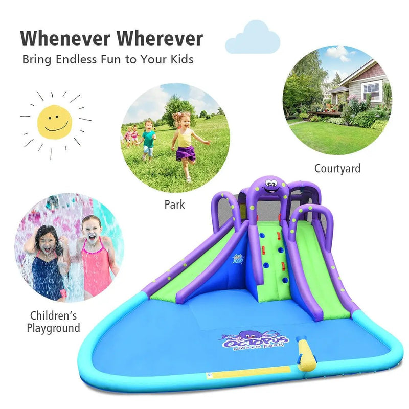Inflatable Water Park Mighty Bounce House with Pool and 780W Blower by DirectDeals