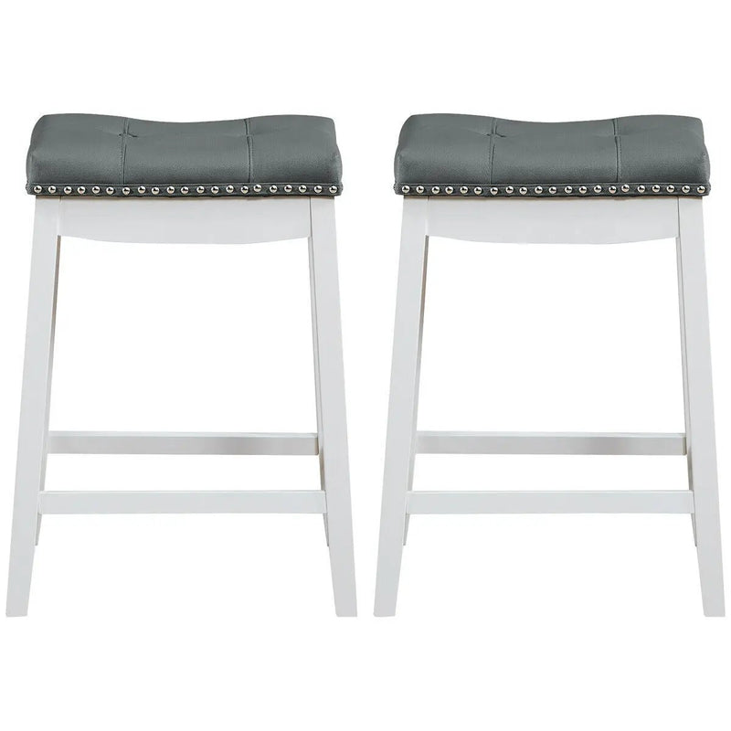 Set of 2 24-Inch Height Backless Counter Stool with Footrest by DirectDeals