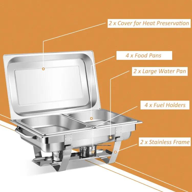 2 Packs Stainless Steel Chafing Dish by DirectDeals