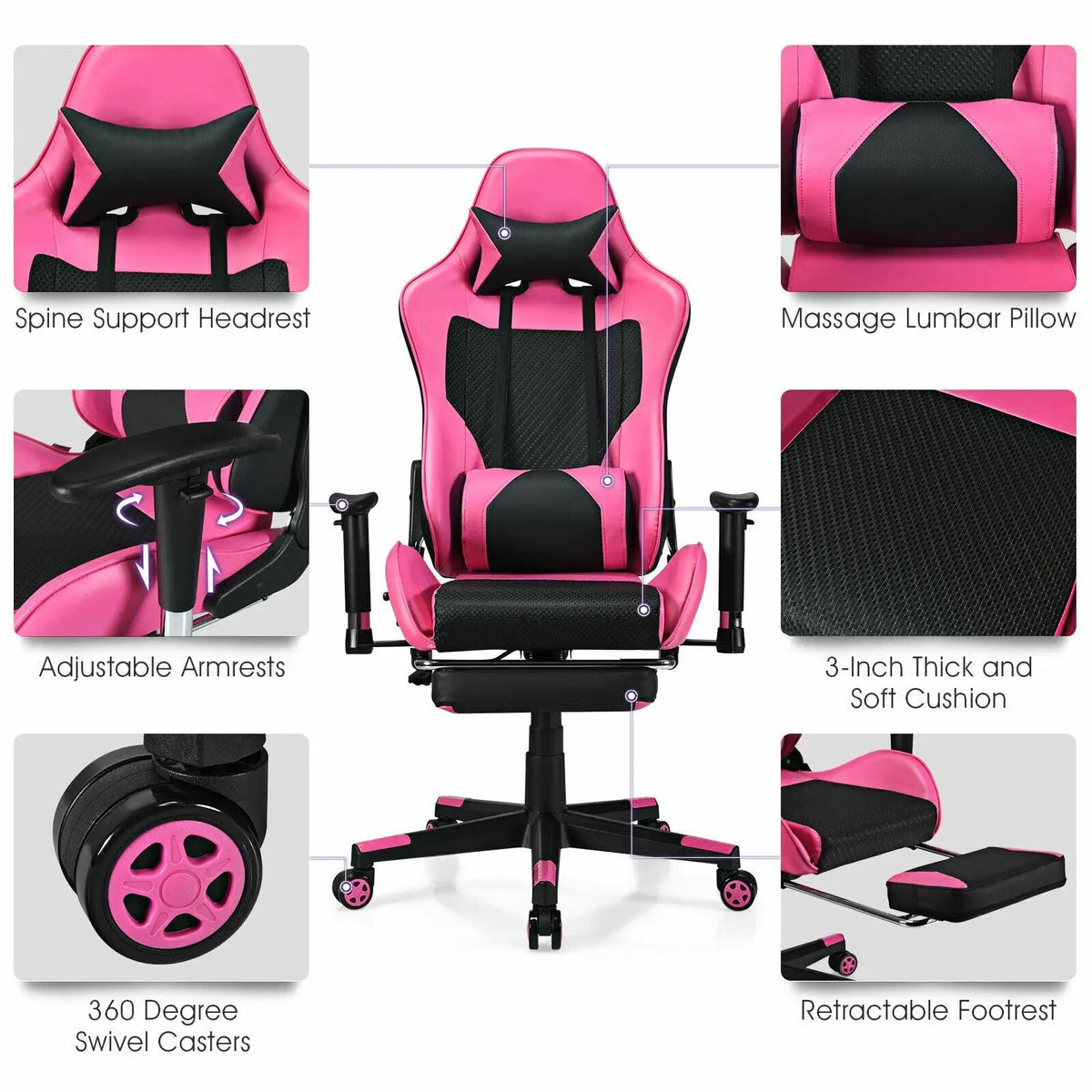 PU Leather Gaming Chair with USB Massage, photo 5 of 12