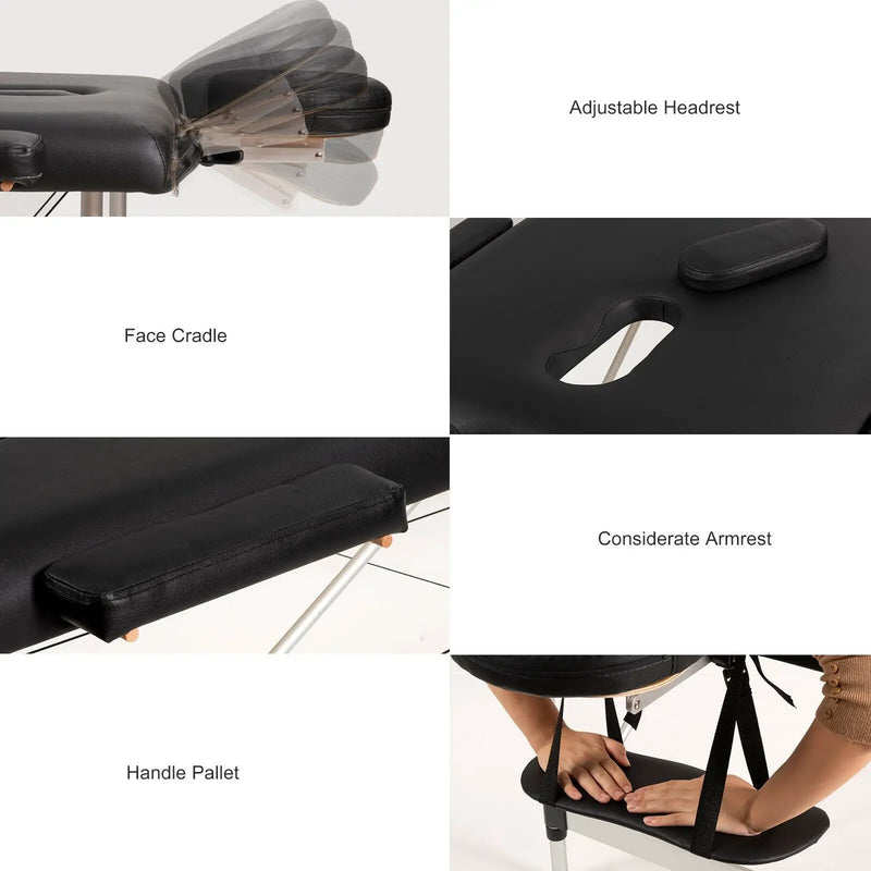 84 Inch L Portable Adjustable Massage Bed with Carry Case for Facial Salon Spa by DirectDeals