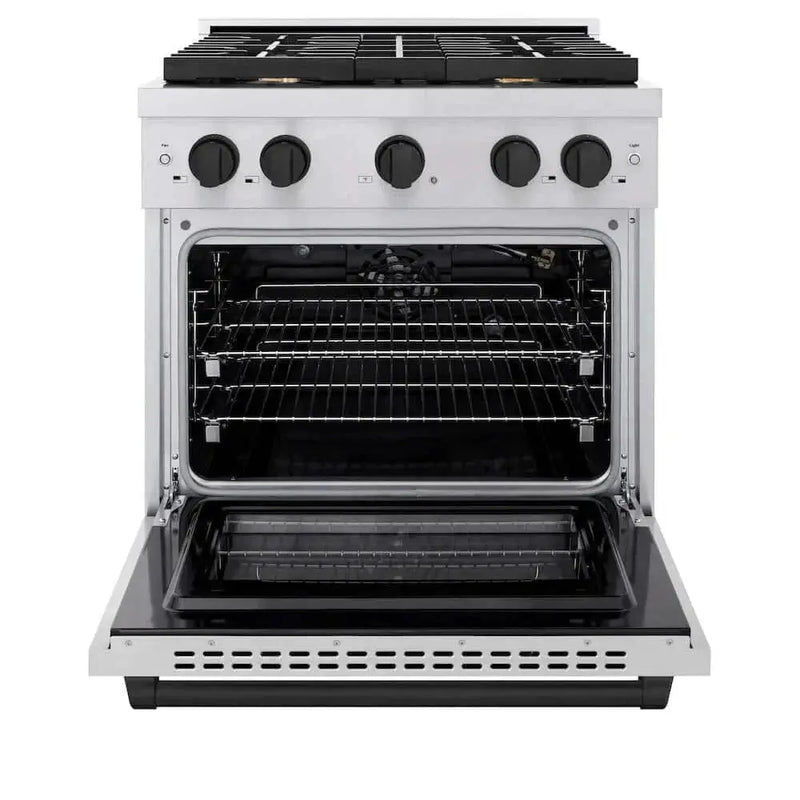 ZLINE 30"Gas Range, Convection Oven Stainless Steel, Matte Black, SGRZ-30-MB by Farmhouse Kitchen and Bath