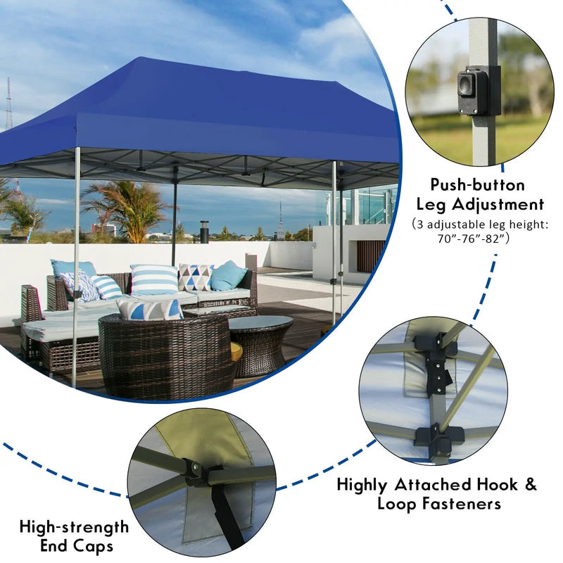 10 x 20 Feet Adjustable Folding Heavy Duty Sun Shelter with Carrying Bag by DirectDeals