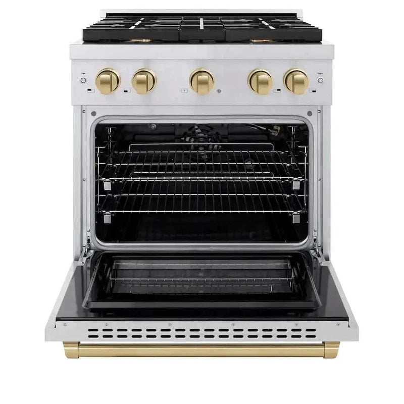 ZLINE 30"Gas Range, Convection Oven Stainless Steel, Champagne Bronze, SGRZ-30-CB by Farmhouse Kitchen and Bath