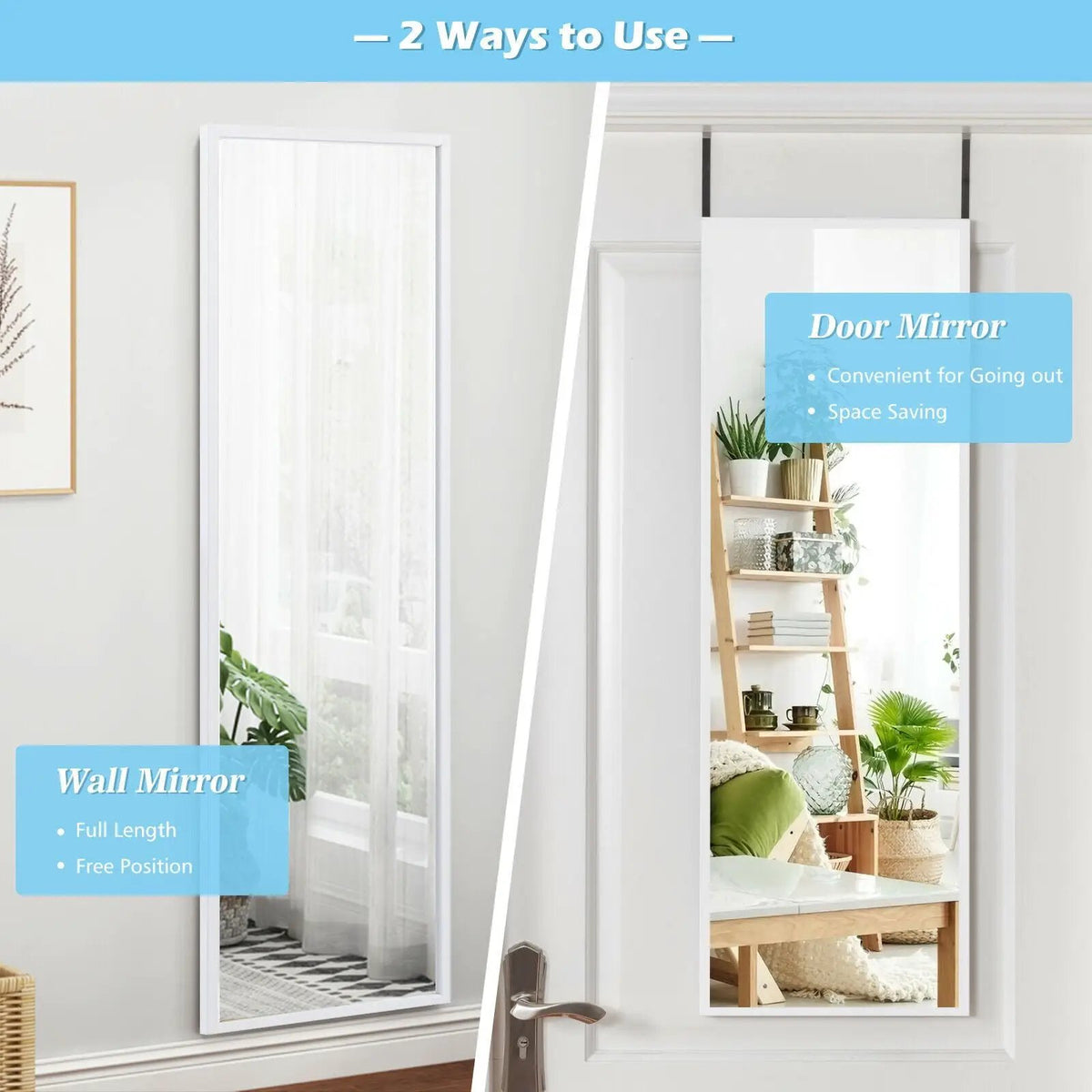 Full Length Metal Door Mirror with Adjustable Hook, photo 24 of 24
