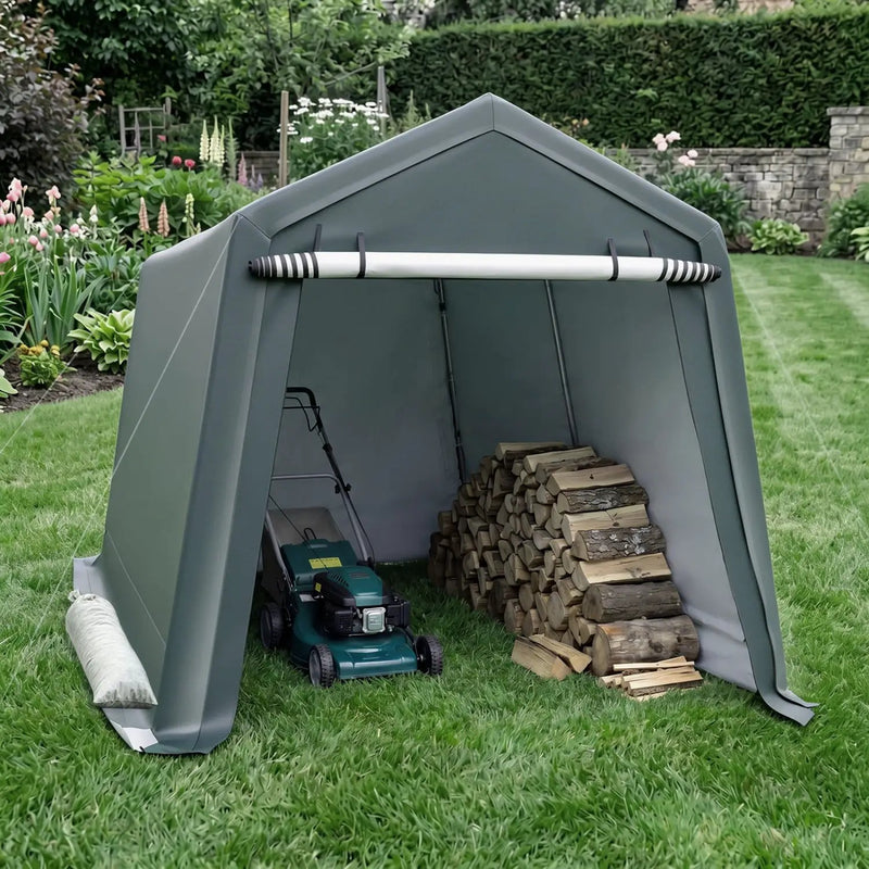 Outdoor Storage Shed 8.3 x 14 Ft with Roll-Up Zipper Door by DirectDeals