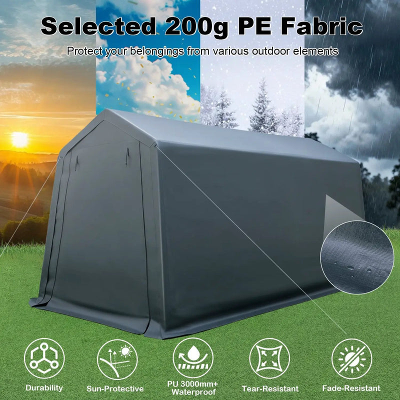 Outdoor Storage Shed 8.3 x 14 Ft with Roll-Up Zipper Door by DirectDeals