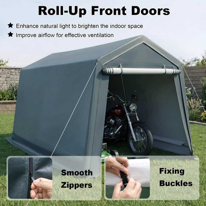 Outdoor Storage Shed 8.3 x 14 Ft with Roll-Up Zipper Door by DirectDeals