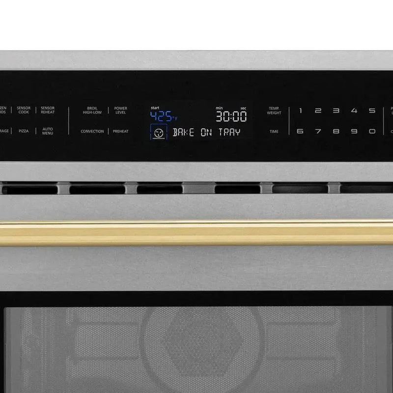 ZLINE 30” Convection Microwave, Stainless Steel, Gold MWOZ-30-SS-G by Farmhouse Kitchen and Bath