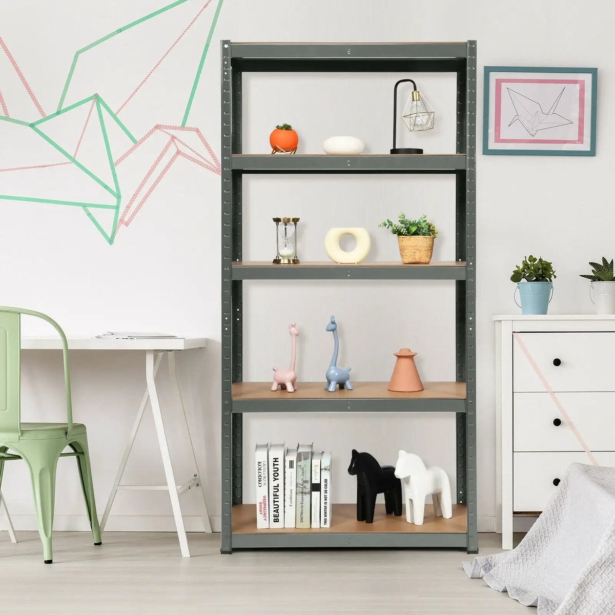 2 Pcs Storage Shelves Garage Shelving Units Tool Utility Shelves, photo 2 of 22