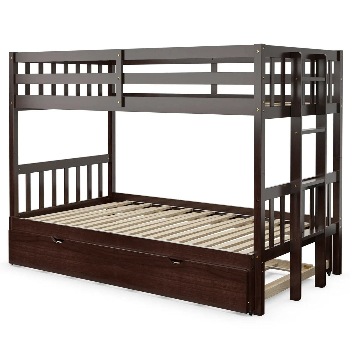 Twin Pull-Out Bunk Bed with Trundle Wooden Ladder, photo 8 of 9