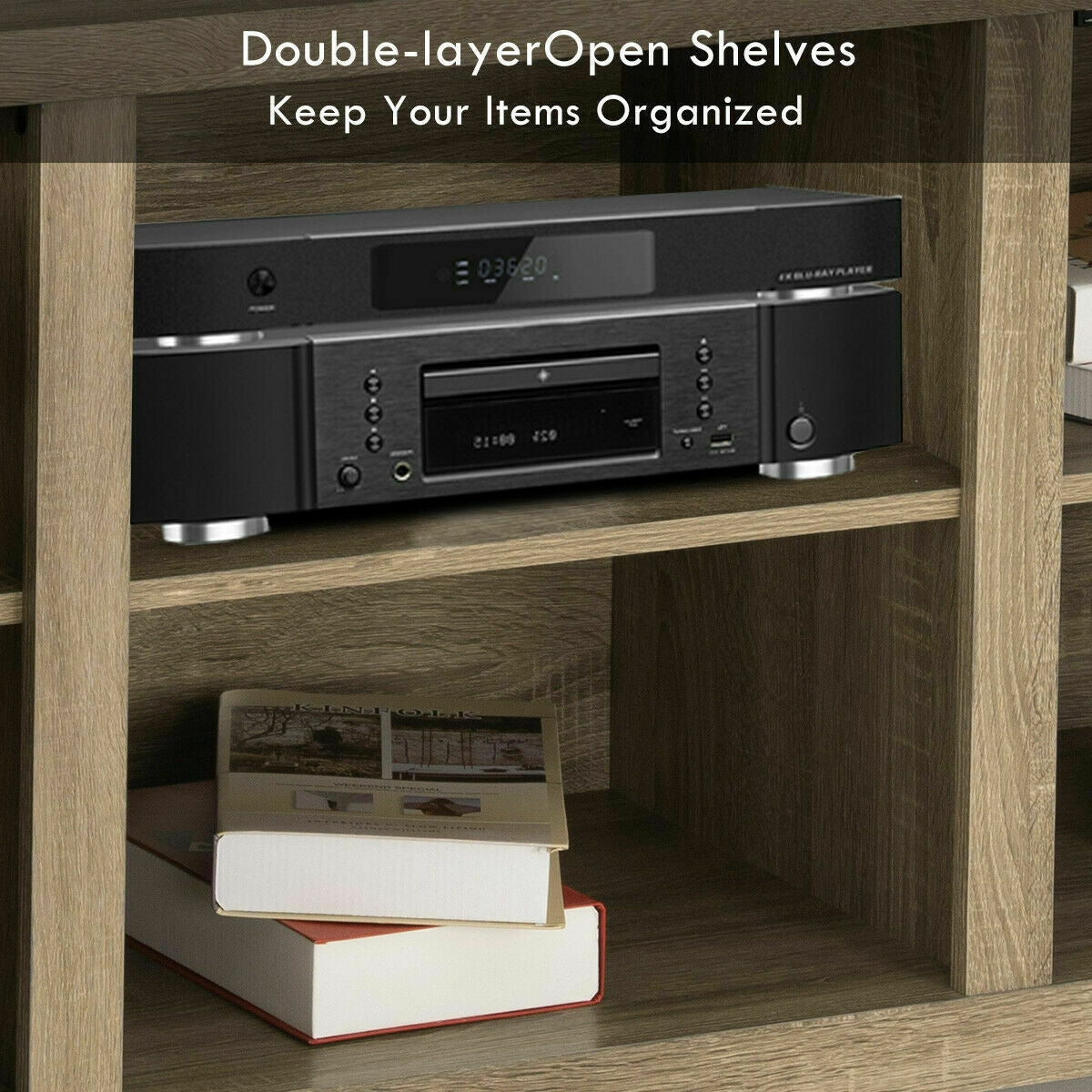 Rustic TV Stand Entertainment Center Storage Cabinet by DirectDeals