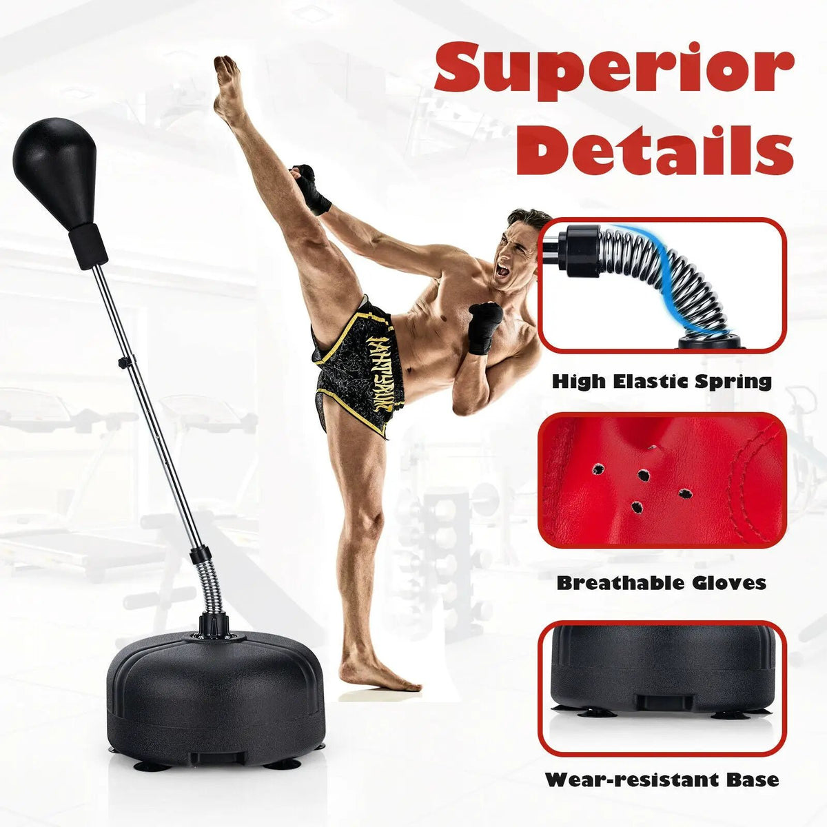 Adjustable Freestanding Punching Bag with Boxing Gloves, photo 7 of 9