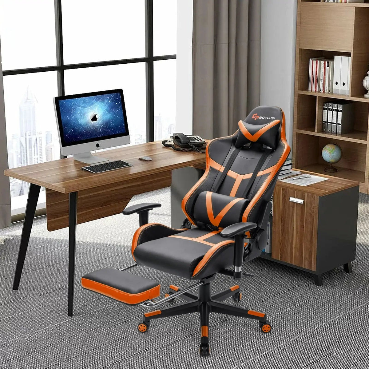 Reclining Racing Chair with Lumbar Support Footrest, photo 13 of 16