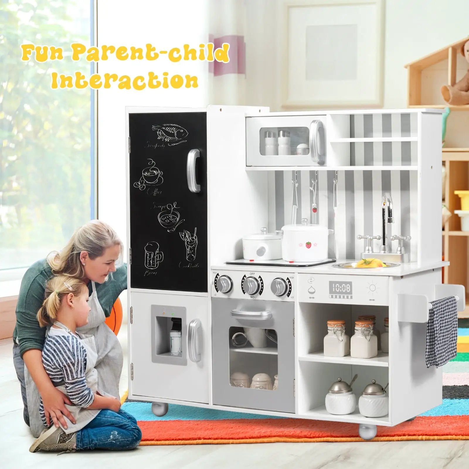 Wooden Pretend Play Kitchen Sets with Simulated Sound by DirectDeals