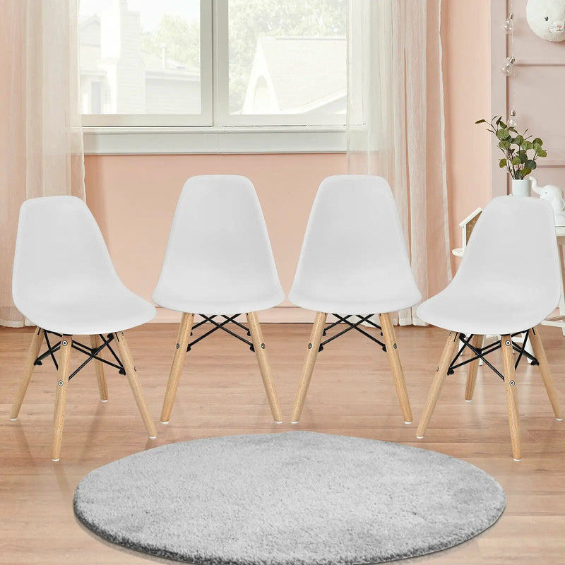 4 PCS Children Chair Set Medieval Style Dining Chairs with Wood Legs by DirectDeals