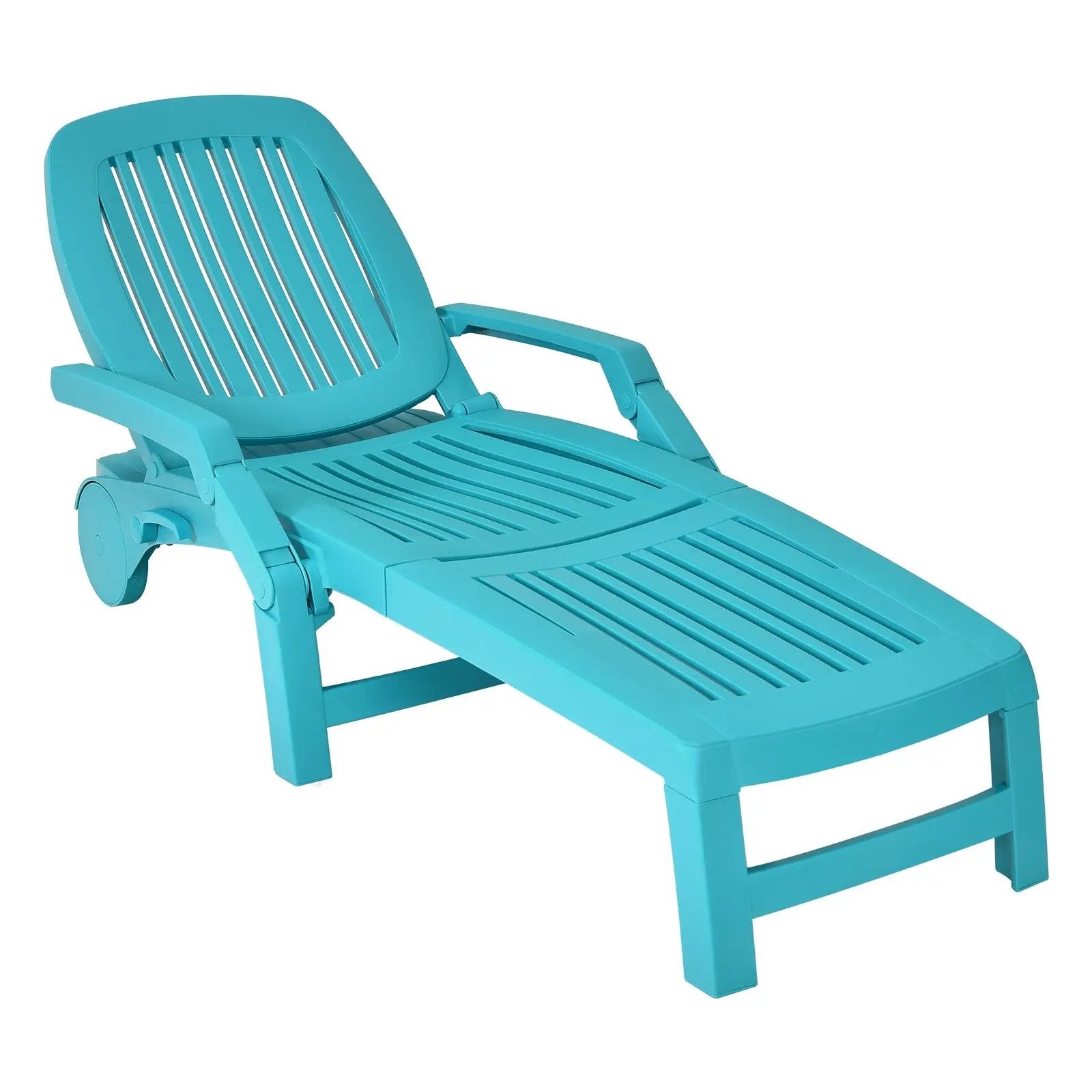 Adjustable Patio Sun Lounger with Weather Resistant Wheels by DirectDeals