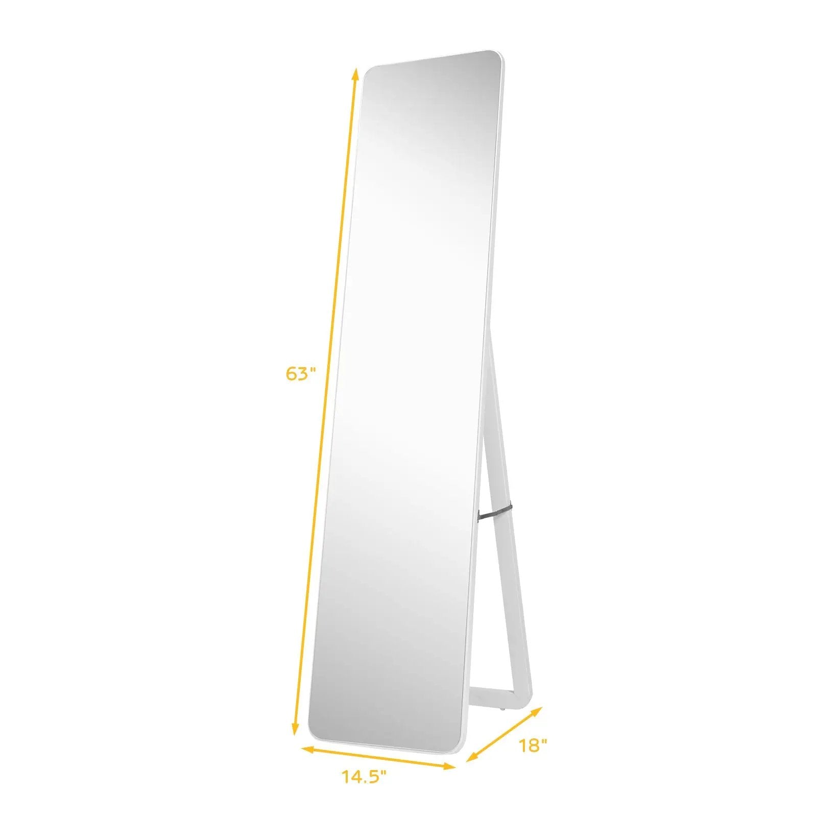 Full Length Frameless Wall Mountable Floor Mirror-White by DirectDeals