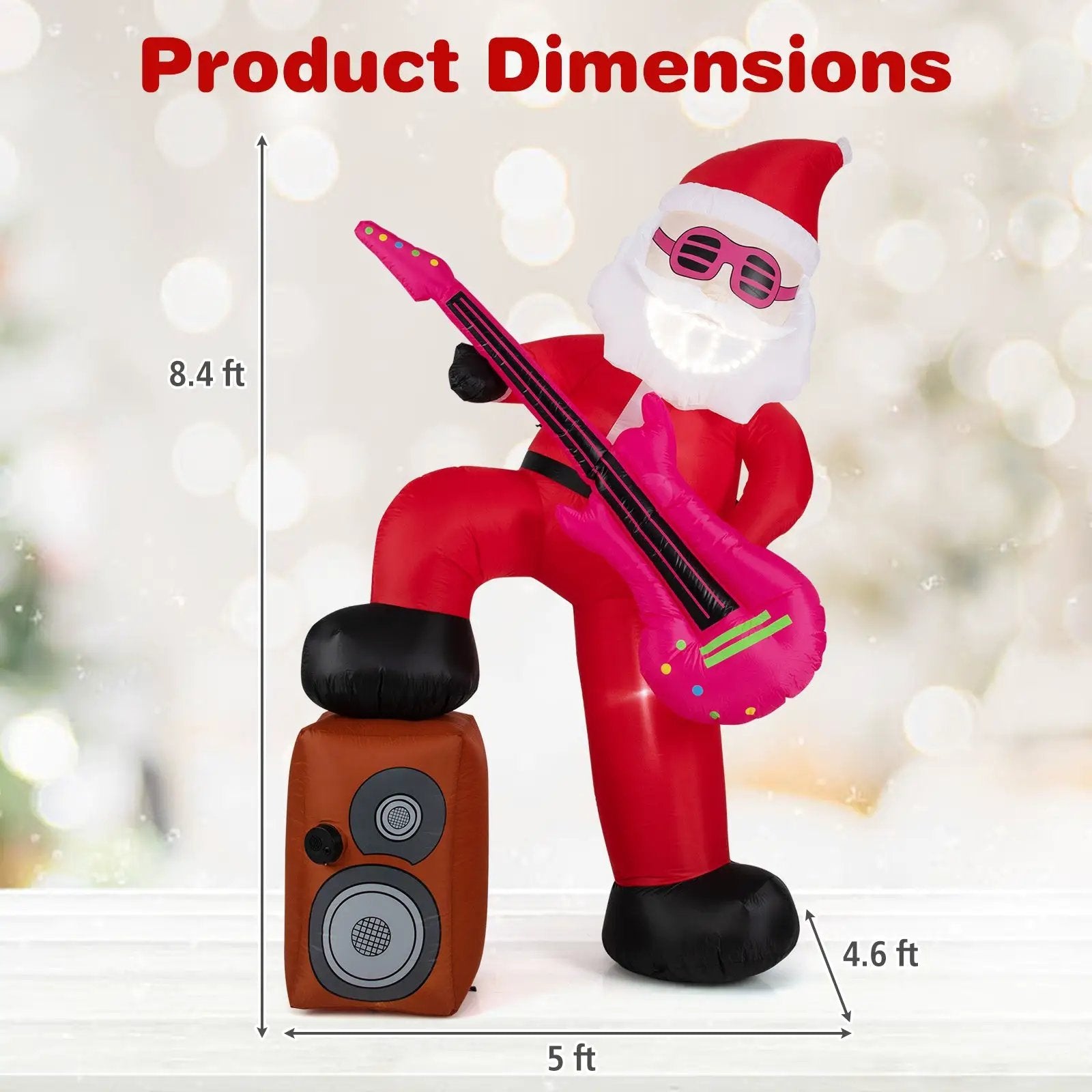 8.4 ft Inflatable Santa Claus with Sound-synced Light Effect and LED Lights by DirectDeals