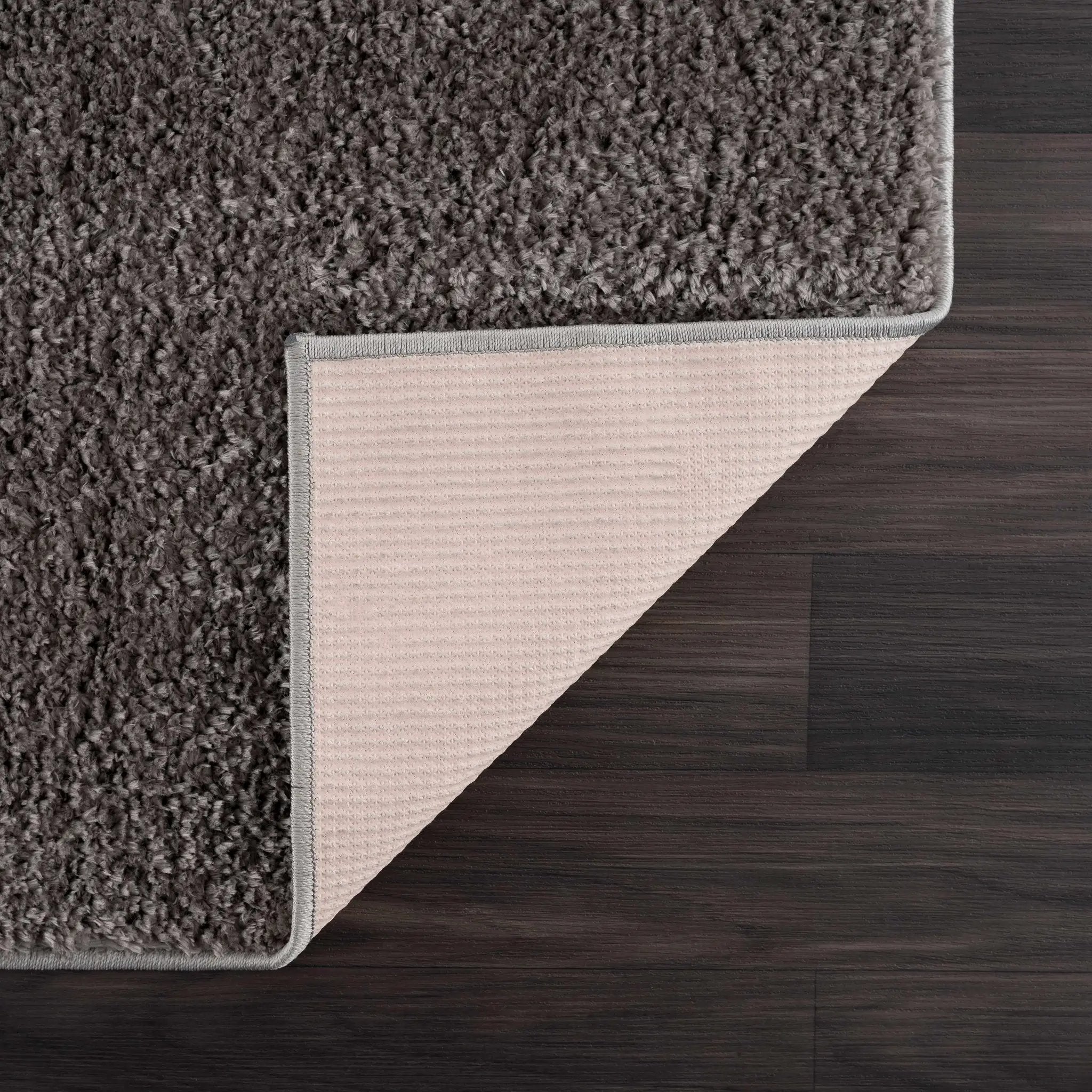 Judy Solid Dark Gray Washable Shag Rug - Clearance by Boutique Rugs