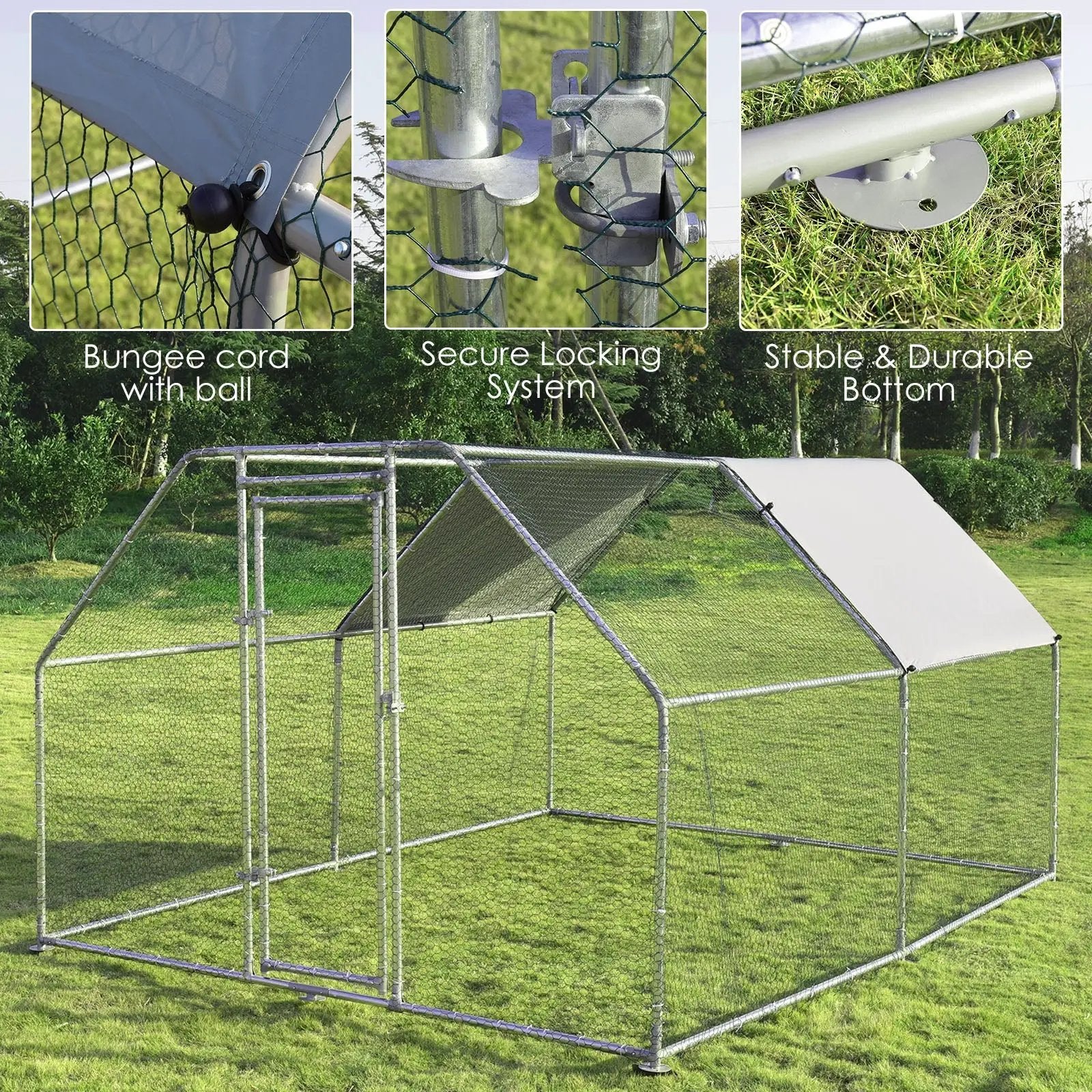 9.5 x 12.5 Feet Large Walk In Chicken Coop Run House by DirectDeals
