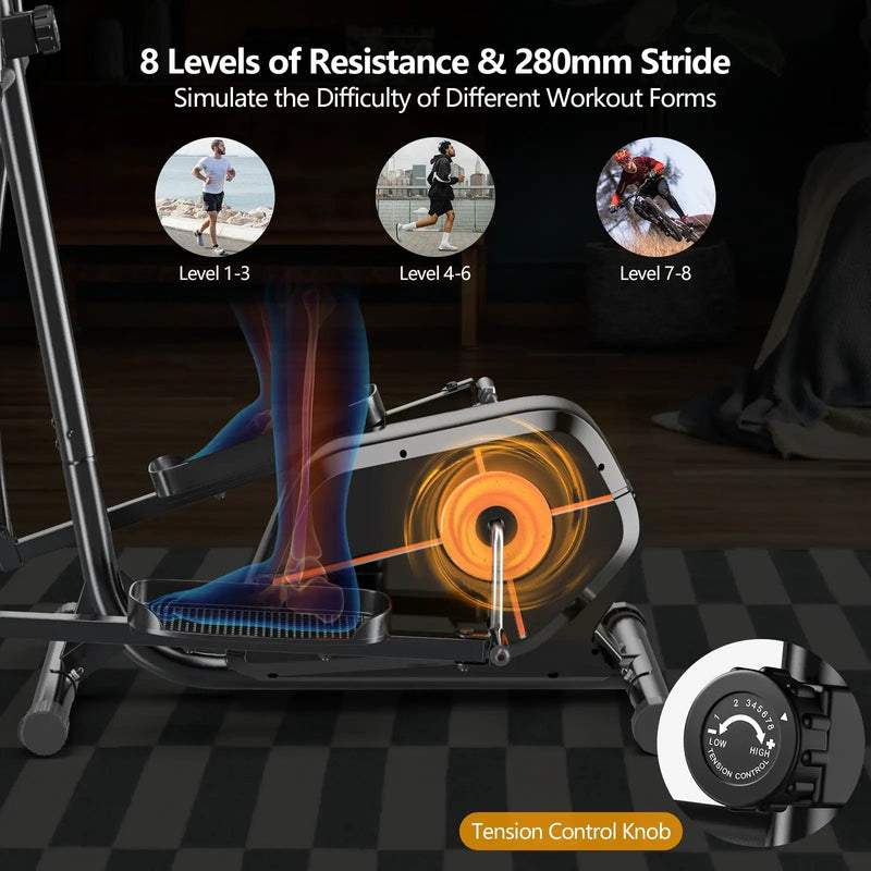 Elliptical Exercise Machine Magnetic Cross Trainer with LCD Monitor by DirectDeals