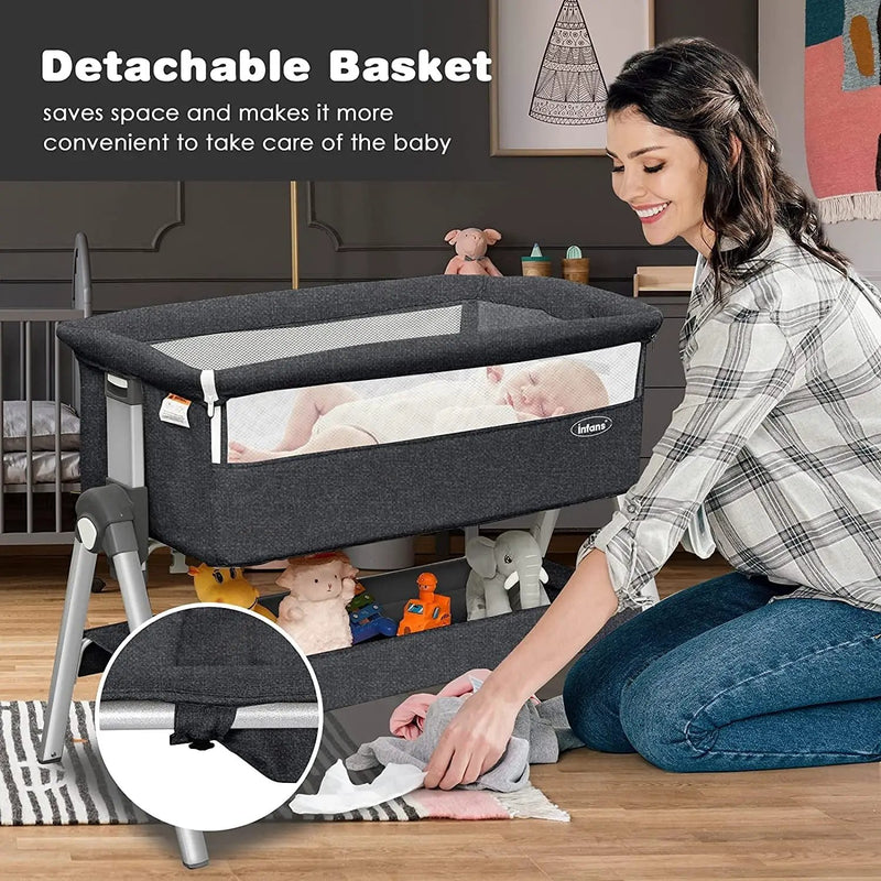 Portable Baby Bedside Sleeper with Adjustable Heights and Angle by DirectDeals