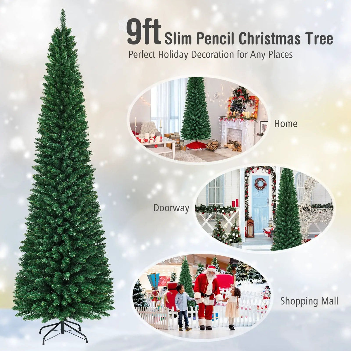 PVC Artificial Slim Pencil Christmas Tree, photo 8 of 12