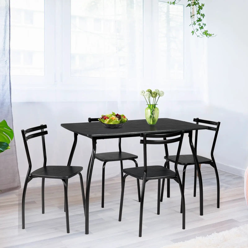 5 Pieces Dining Table Set with 4 Chairs and Backrests by DirectDeals