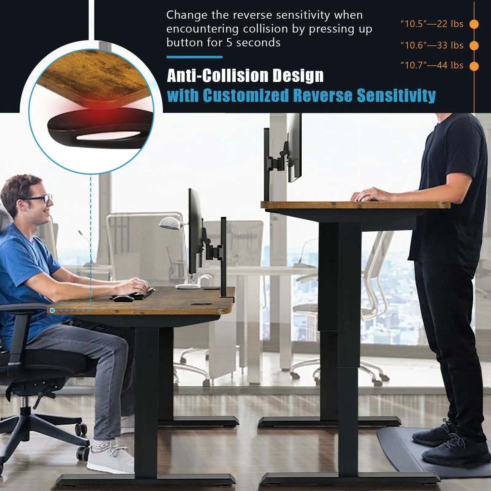 48-inch Electric Height Adjustable Standing Desk with Control Panel by DirectDeals