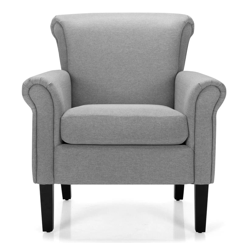 Upholstered Fabric Accent Chair with Adjustable Foot Pads by DirectDeals