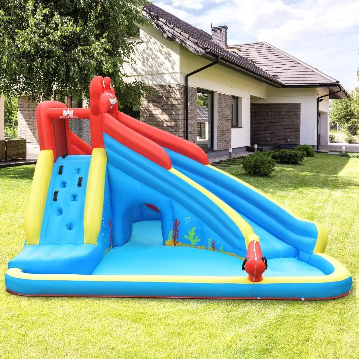 Inflatable Water Slide Bounce House with Water Cannon and 950W Blower by DirectDeals