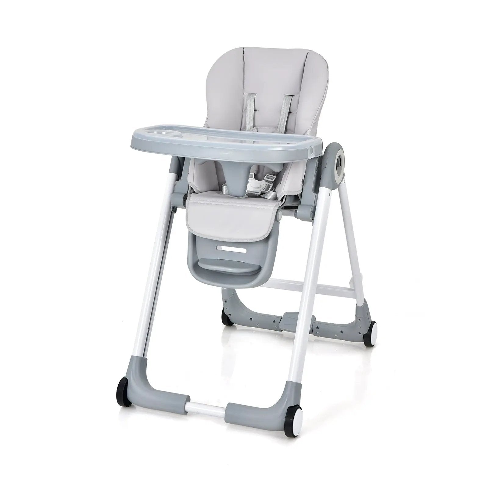 Baby Folding Convertible High Chair with Wheels and Adjustable Height by DirectDeals
