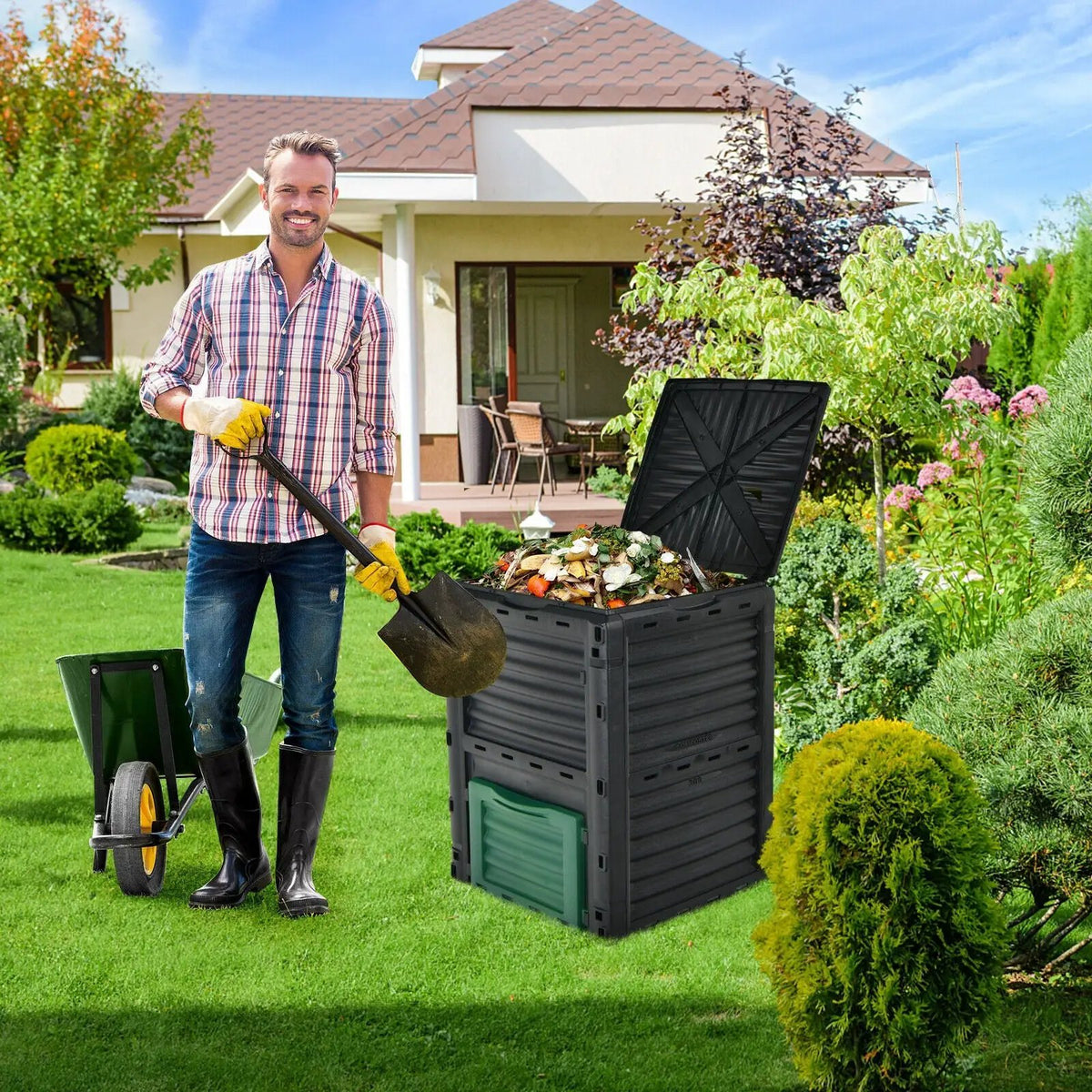 80-Gallon Outdoor Composter with Large Openable Lid and Bottom Exit Door, photo 2 of 7