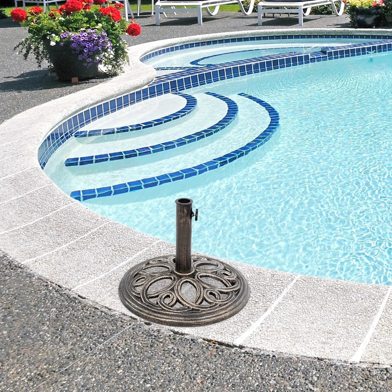 23 Pounds 17 3/4 Inch Round Umbrella Base Stand by DirectDeals